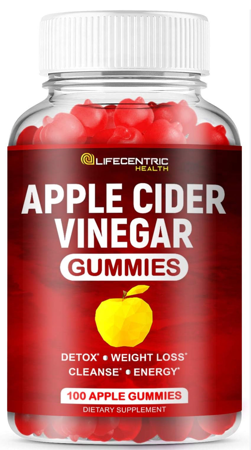 120 Bonbons au vinaigre de cidre de pomme en forme de pomme, 120 Apple Cider Vinegar Gummies