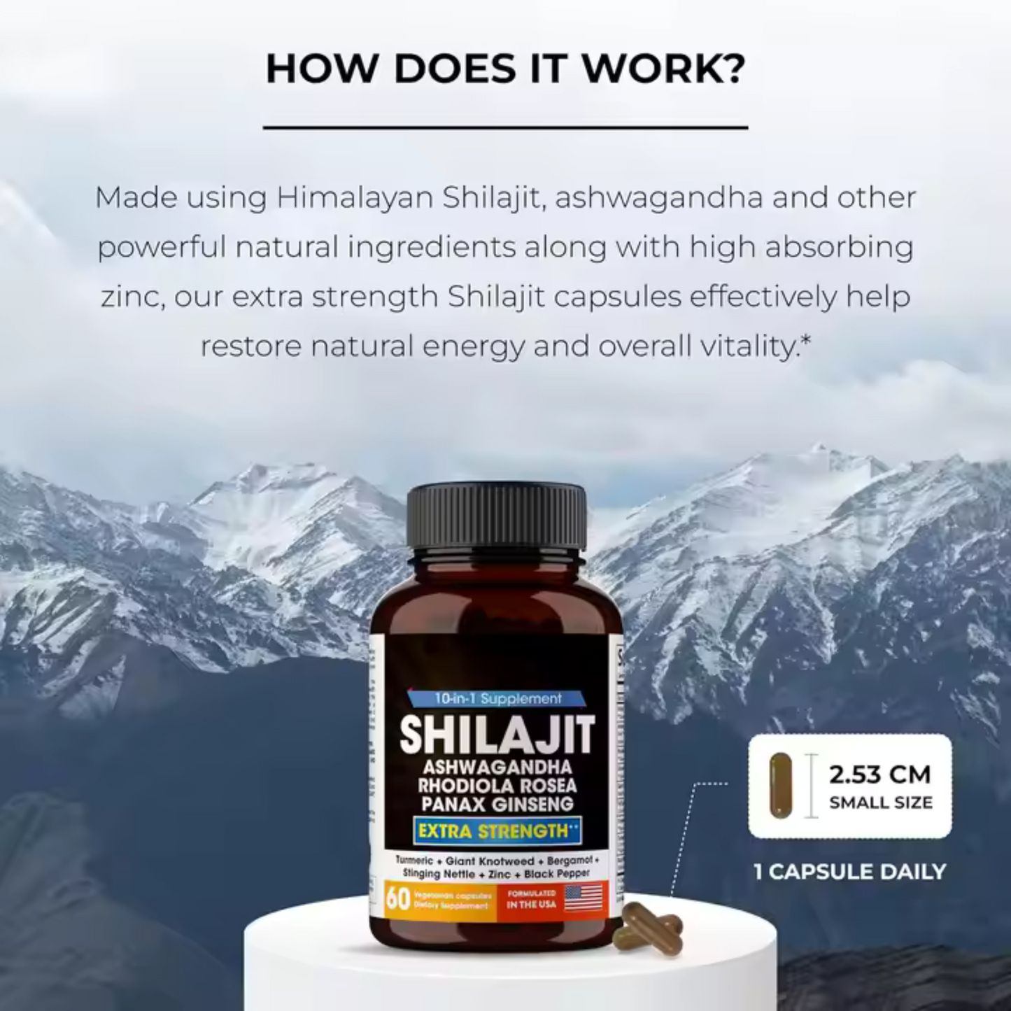 60 Shilajit cure d'or Pure Himalaya  60 capsules Extra fortes